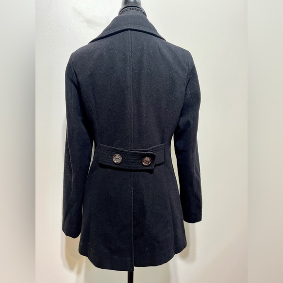 Kenneth Cole Reaction Womens Double Breasted Wool Blend Pea Coat in Black Sz XS - Picture 4 of 12